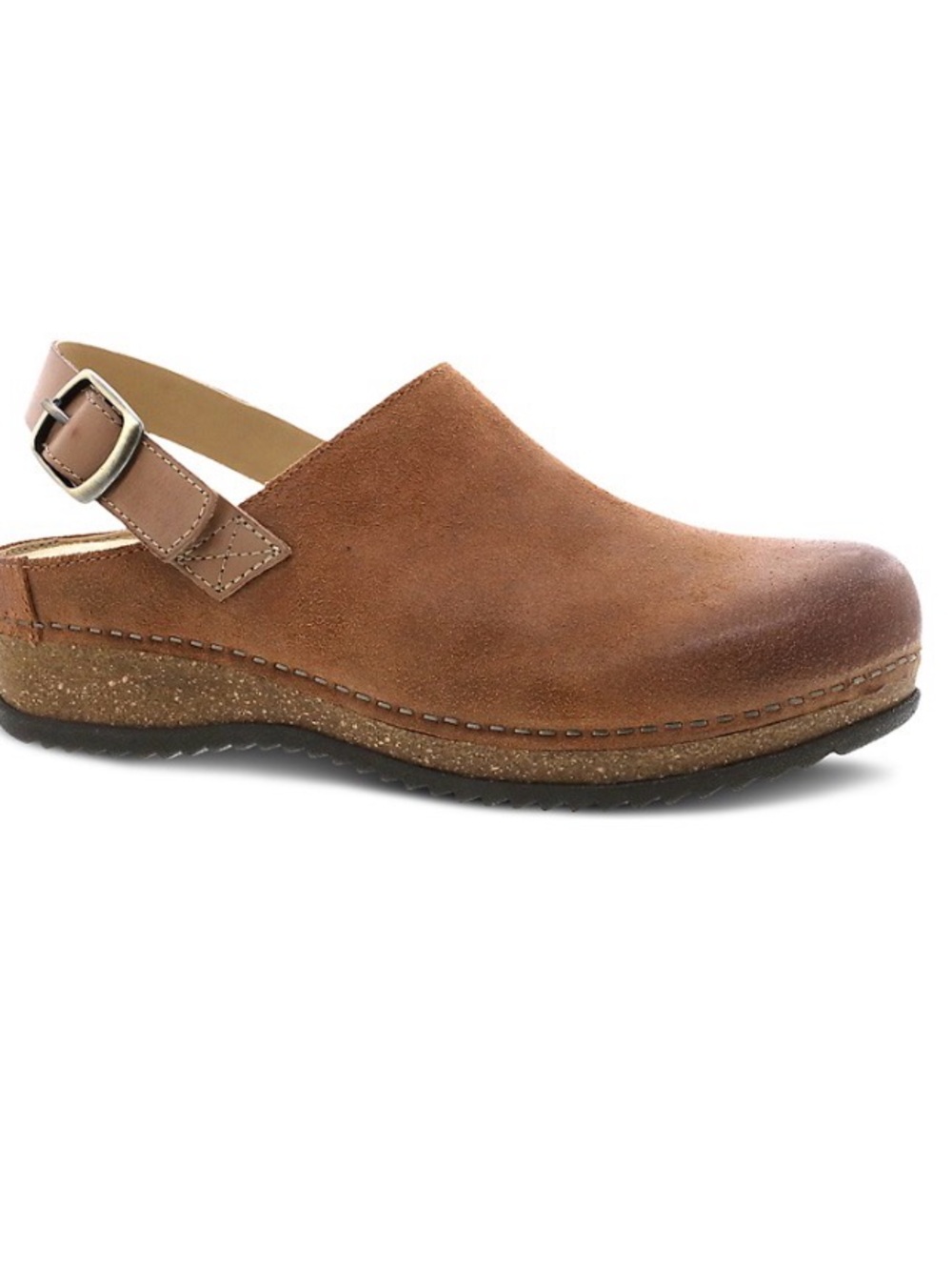 Dansko Brown Suede Slingback Clog with Buckle